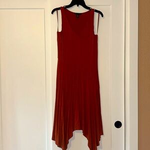 Coral V neck summer dress